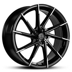  Wheel HUSSLA ALZ GLOSS BLACK MACHINED TIPS