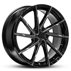 Wheel HUSSLA ALZ GLOSS BLACK MILLED SPOKES